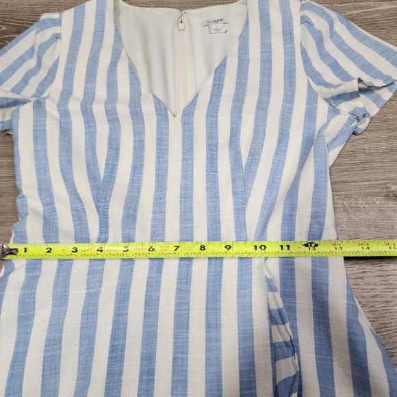 J. CREW Blue White Striped Faux Wrap Dress 0 - Picture 10 of 16